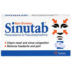 Sinutab Non Drowsy - 15 tablets