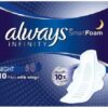 Always Infinity Night Pack of 10 Pads