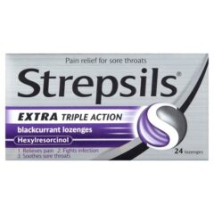 Strepsils Extra Triple Action Blackcurrant 24